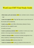 West Coast EMT Final Exam Study Guide Questions and Answers 2023 | 100% Verified Answers