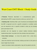 West Coast EMT Block 1 Exam Study Guide Questions and Answers 2023 | 100% Verified Answers