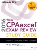 Wiley CPAexcel Exam Review 2016 Study Guide January: Business Environment and Concepts