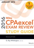 Wiley CPAexcel Exam Review 2016 Study Guide January: Regulation (Wiley CPA Exam Review) 1st Edition by O. Ray Whittington (Author)