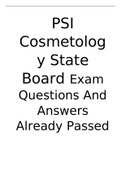 PSI Cosmetology State Board Exam 2023 Questions And Answers Already Passed