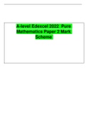 A-level Edexcel 2022 Pure Mathematics Paper 2 Mark Scheme 