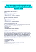 Case Management Process Practice  Questions with Complete Solutions New  Update 2023