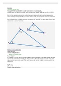 Triangle XYZ was dilated by a scale factor of 2 to create triangle ACB and cos ∠X = 2.5/5.59 Part A: Use complete sentences to explain the special relationship between the trigonometric ratios of triangles XYZ and ABC. You must show all work and calculati