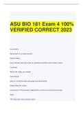 ASU BIO 181 Exam 4 100%  VERIFIED CORRECT 2023