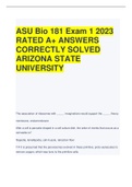 ASU Bio 181 Exam 1 2023  RATED A+ ANSWERS  CORRECTLY SOLVED ARIZONA STATE UNIVERSITY