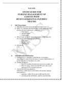 NUR 3215L  STUDY GUIDE FOR NURSING MANAGEMENT OF CLIENTS WITH MUSCULOSKELETAL INJURIES: TRAUMA