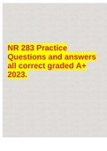NR 283 Practice Questions and answers all correct graded A+ 2023.