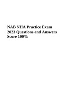 NAB NHA Practice Exam 2023 Questions and Answers Score 100%