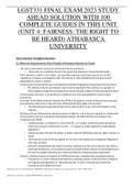 LGST331 FINAL EXAM 2023 STUDY AHEAD SOLUTION WITH 100 COMPLETE GUIDES IN THIS UNIT (UNIT 4: FAIRNESS: THE RIGHT TO BE HEARD) ATHABASCA UNIVERSITY