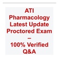 ATI Pharmacology Latest Update 2023 Proctored Exam – 100% Verified Q&A