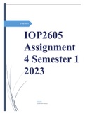 IOP2605 Assignment 4 Semester 1 2023