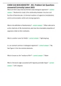 CHEM 210 BIOCHEMISTRY - M1: Problem Set Questions answered Correctly) Latest 2023 A+ Graded