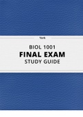 BIOL1001 Final exam QUESTIONS AND ANSWERS UPDATED 2023