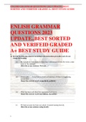 ENLISH GRAMMAR QUESTIONS 2023  UPDATE..BEST SORTED  AND VERIFEID GRADED  A+ BEST STUDY GUIDE