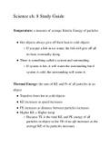 Biology Study Notes on the different forms of Energy and Temperature