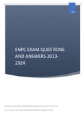 ENPC EXAM QUESTIONS AND ANSWERS ENPC 2023 UPDATED VERSION OF THE EXAM ENPC EXAM