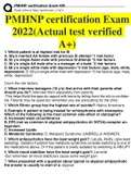  NURSING 706 PMHNP certification Exam 2023 (Actual test verified A+).