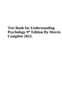 Test Bank for Understanding Psychology 9th Edition By Morris Complete Guide All Chapters 2023.