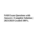 NAB Exam Questions with Answers 2023/2024 Graded 100%. 