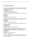 Florida Insurance Exam/Florida Insurance Adjuster Licensing Test/Florida Adjuster Licensing Practice Exam/Florida Adjusters License Exam/Claims Adjuster Final (Multiple Choice Questions)/Florida Claims Adjuster Exam - 3/Florida Adjuster Exam Questions And