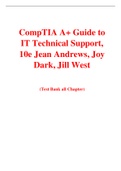 CompTIA A+ Guide to IT Technical Support, 10e Jean Andrews, Joy Dark, Jill West (solution Manual with Test Bank)	