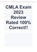 CMLA Exam 2023 Review Rated 100% Correct