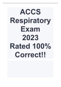 ACCS Respiratory Exam 2023 Rated 100% Correct