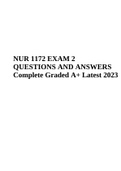 NUR 1172 EXAM 2 QUESTIONS AND ANSWERS Complete Graded A+ Latest 2023 (Nutritional Principles in Nursing)