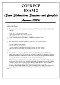 COPR PCP EXAM 2 (Exam Elaborations Questions and Complete Answers 2023)