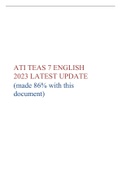 ATI TEAS 7 ENGLISH 2023 LATEST UPDATE (made 86% with this document)