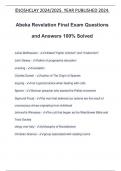 Abeka Revelation Final Exam Questions and Answers 100% Solved