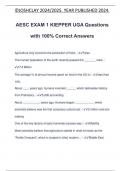 AESC EXAM 1 KIEPPER UGA Questions with 100% Correct Answers