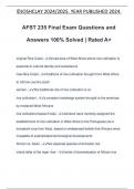 AFST 235 Final Exam Questions and Answers 100% Solved | Rated A+