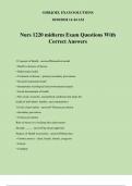 Nurs 1220 midterm Exam Questions With Correct Answers