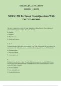 NURS 1220 Perfusion Exam Questions With Correct Answers