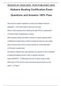 Alabama Boating Certification Exam Questions and Answers 100% Pass