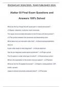 Alattar GI Final Exam Questions and Answers 100% Solved