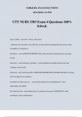 UTT NURS 3303 Exam 4 Questions 100% Solved.