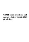 CBMT Final Exam 2023 - Questions and Answers, Latest Update 2023 Graded 100%