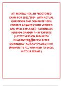  ATI MENTAL HEALTH PROCTORED EXAM FOR 2023/2024  WITH ACTUAL QUESTIONS AND COMPLETE 100% CORRECT ANSWERS WITH VERIFIED AND WELL EXPLAINED  RATIONALES ALREADY GRADED A+ BY EXPERTS  |LATEST VERSION 2024 WITH GUARANTEED SUCCESS AFTER DOWNLOAD  ALREADY PASSED