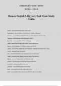 Honors English 9-Odyssey Test Exam Study Guide.