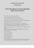 LUOA The Odyssey Test Exam Questions With Correct Answers.