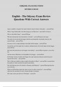 English - The Odyssey Exam Review Questions With Correct Answers