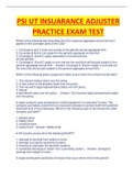 PSI UT INSUARANCE ADJUSTER PRACTICE EXAM TEST WITH COMPLETE GUIDE SOLUTION.