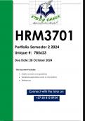 HRM3701 Portfolio (QUALITY ANSWERS) Semester 2 2024