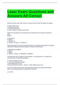 Laser Exam Questions and Answers All Correct 