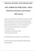 ATPL HUMAN FACTORS (CASA - AHUF) 2024 Exam Questions and Answers 100% Solved