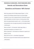 Awards and Decorations Exam Questions and Answers 100% Solved