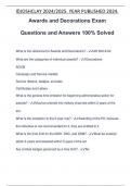 Awards and Decorations Exam Questions and Answers 100% Solved